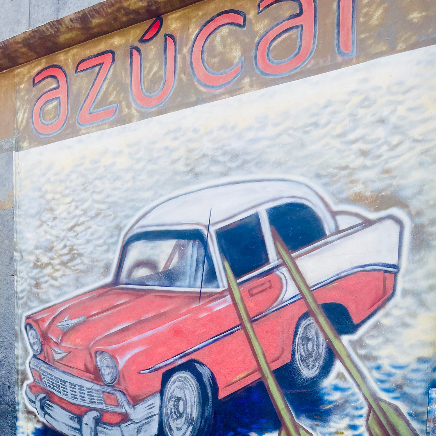 Auto-Graffiti mit Paddeln 